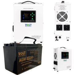 Комплект резервного живлення VOLT POLSKA SINUS PRO PLUS, 600 Вт, АКБ 100 А-год